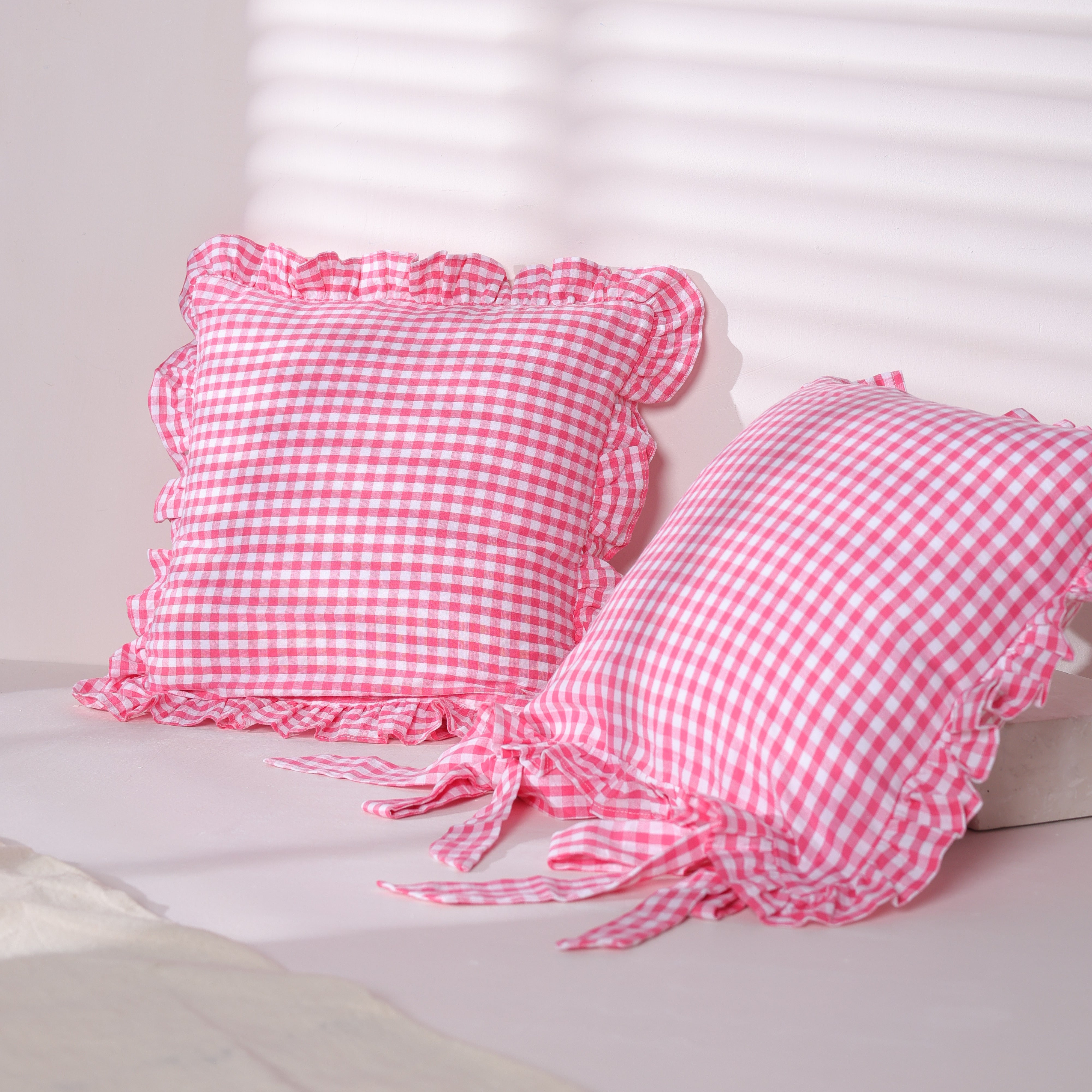 Ghingham Slipcover With Bow Closure