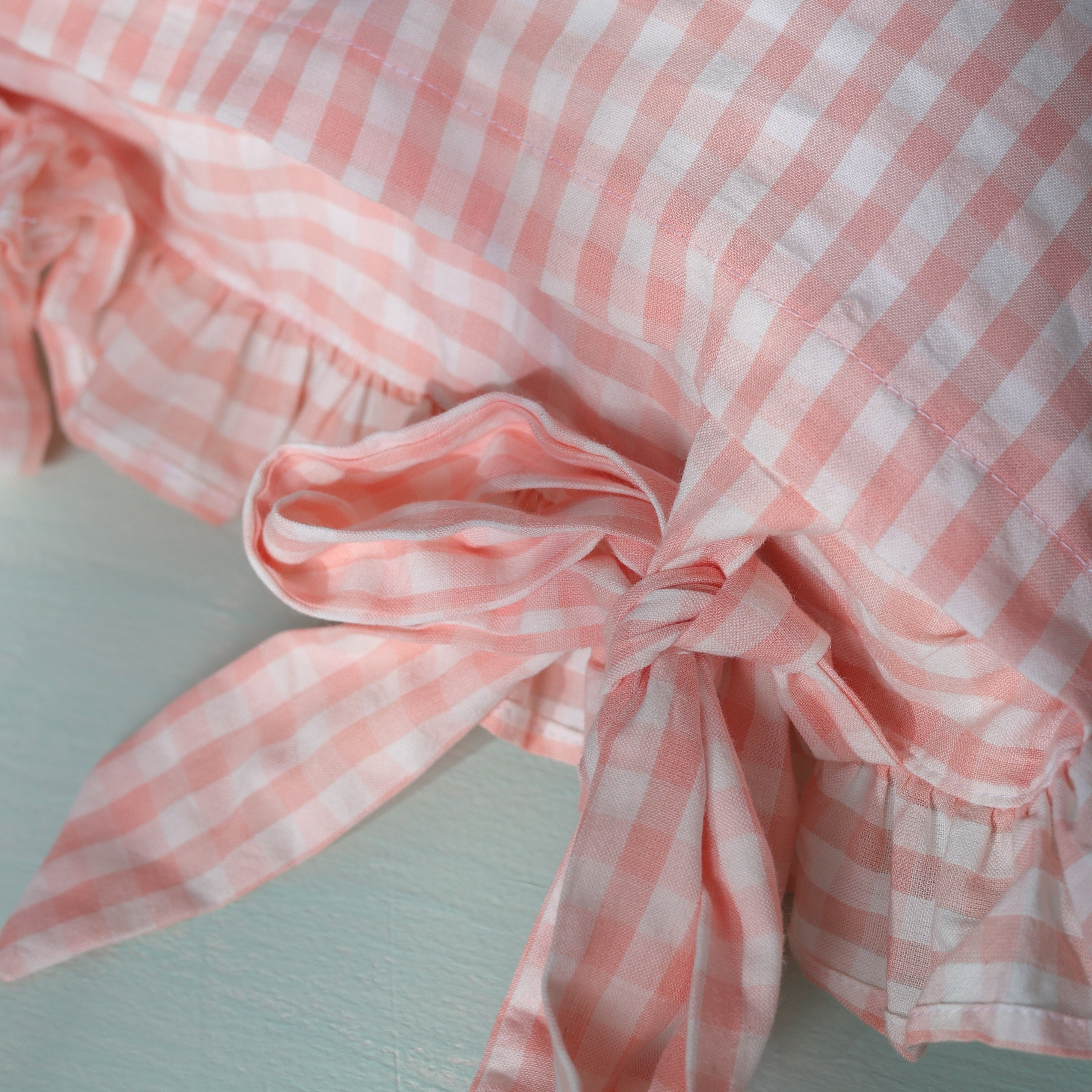 Ghingham Slipcover With Bow Closure