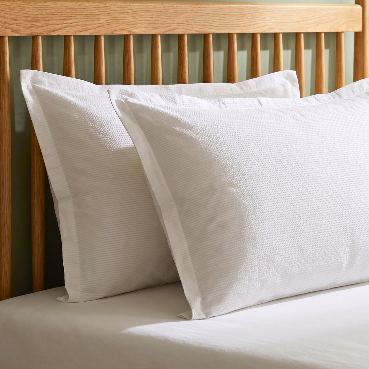 Classic White Textured Cotton Pillow Covers Crisp, Elegant, and Breathable Bedding Essential