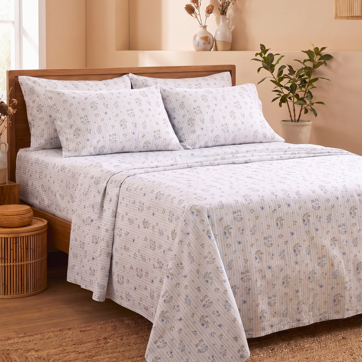Autumn Petals Bedsheet 300 TC Cotton