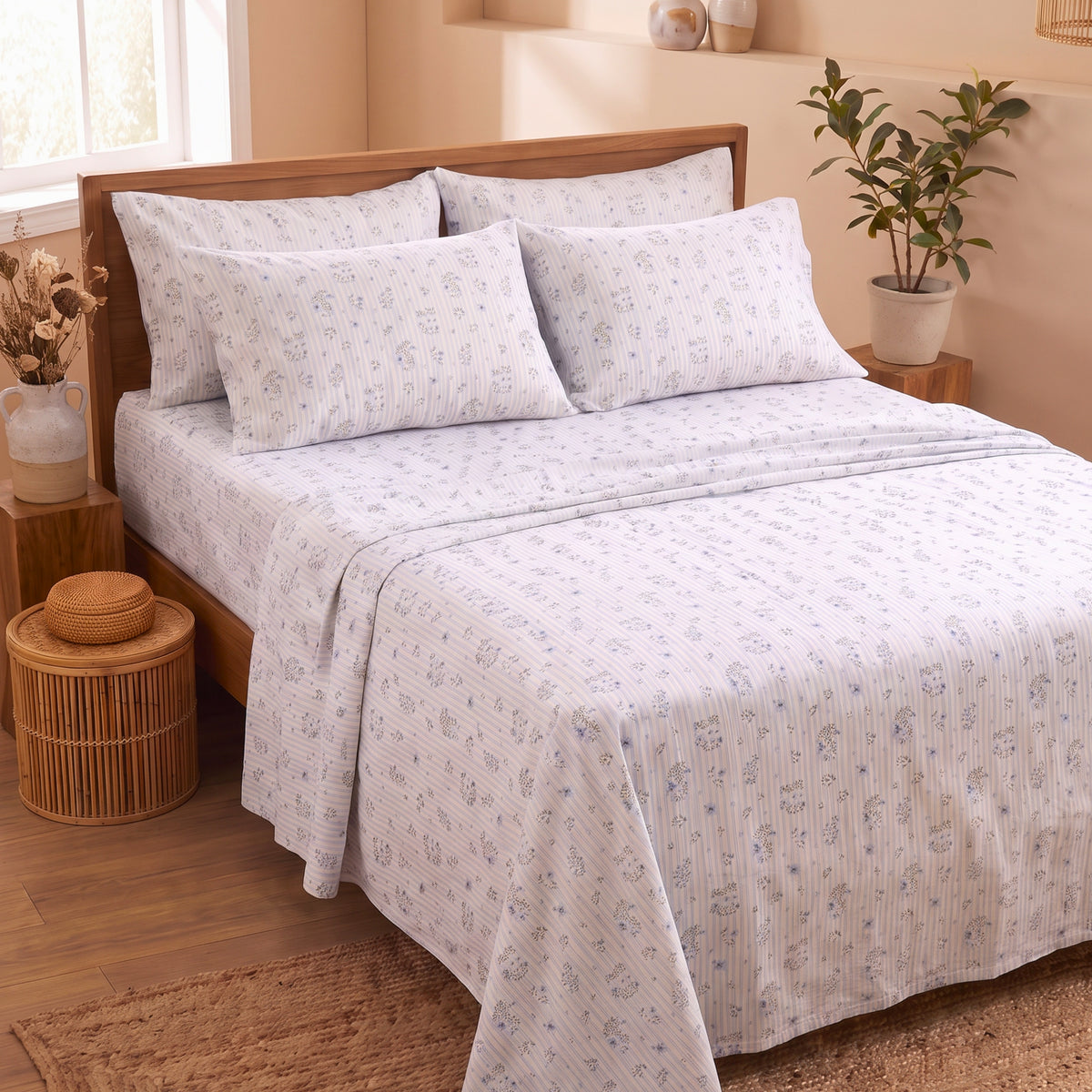 Autumn Petals Bedsheet 300 TC Cotton