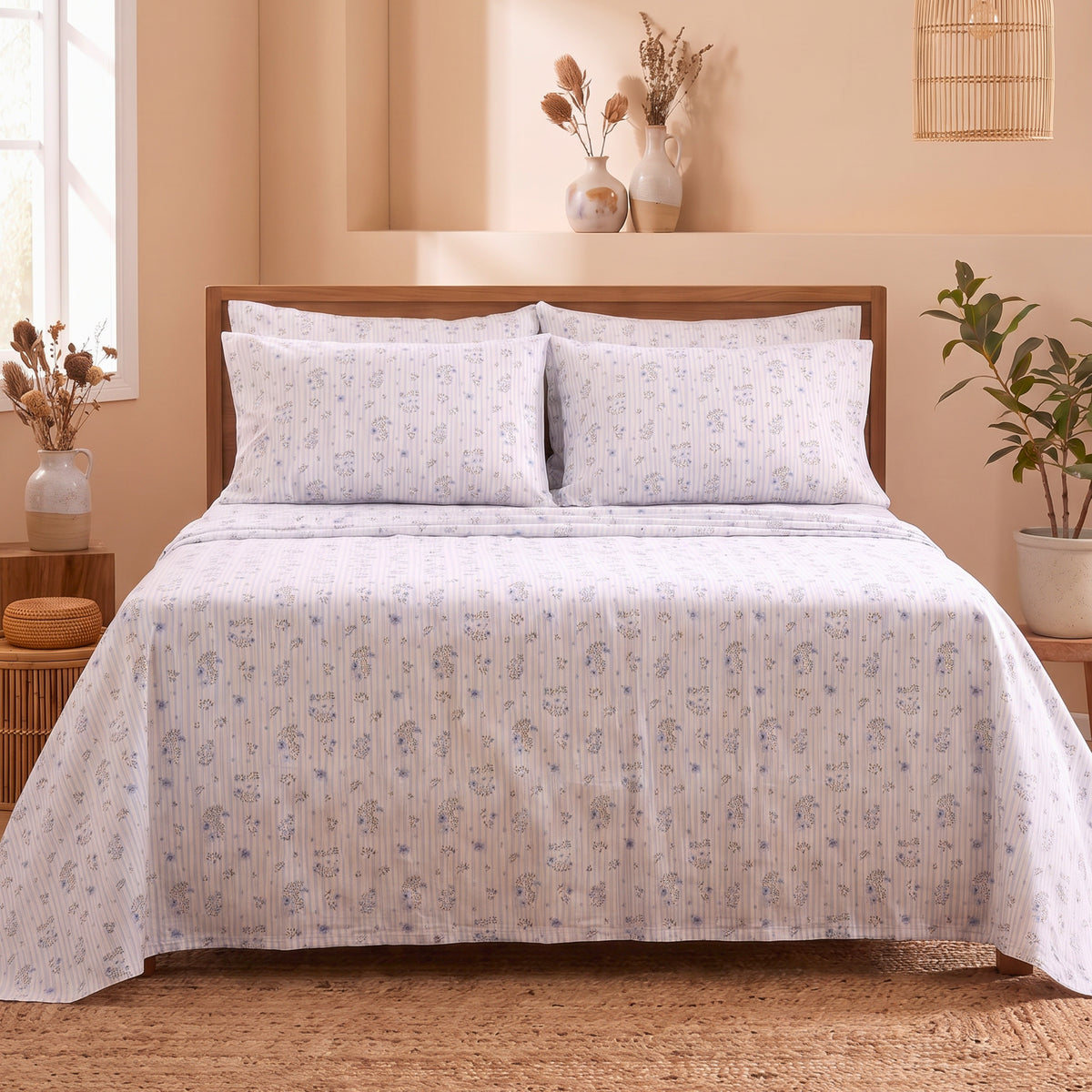 Autumn Petals Bedsheet 300 TC Cotton