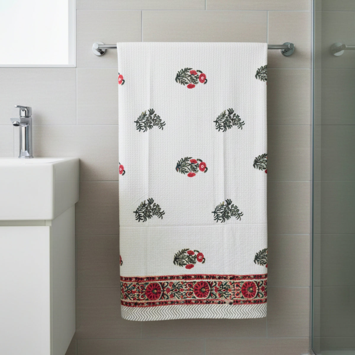 Heritage Floral Cotton Bath Towel