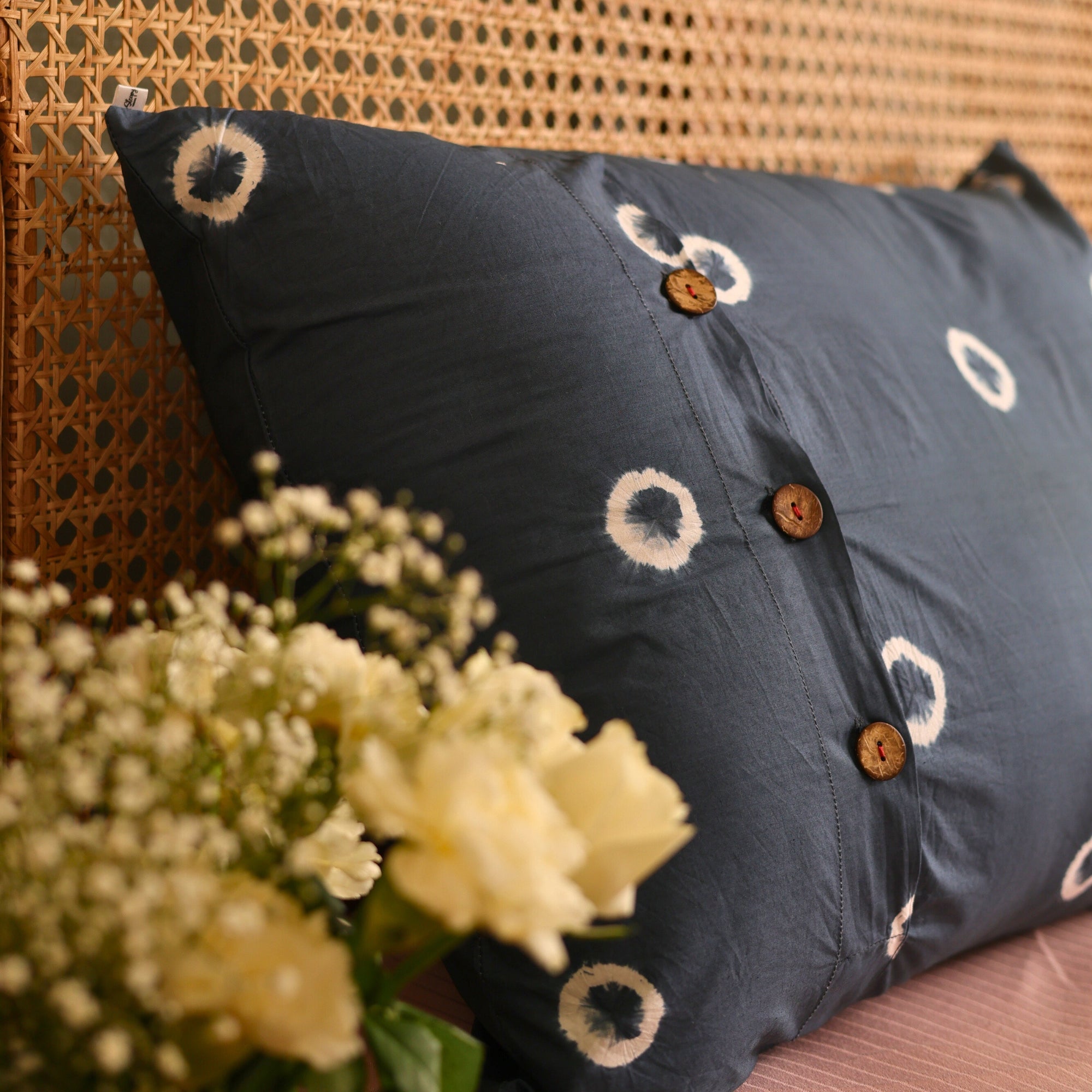 Handcrafted Indigo Shibori Cotton Pillow Covers