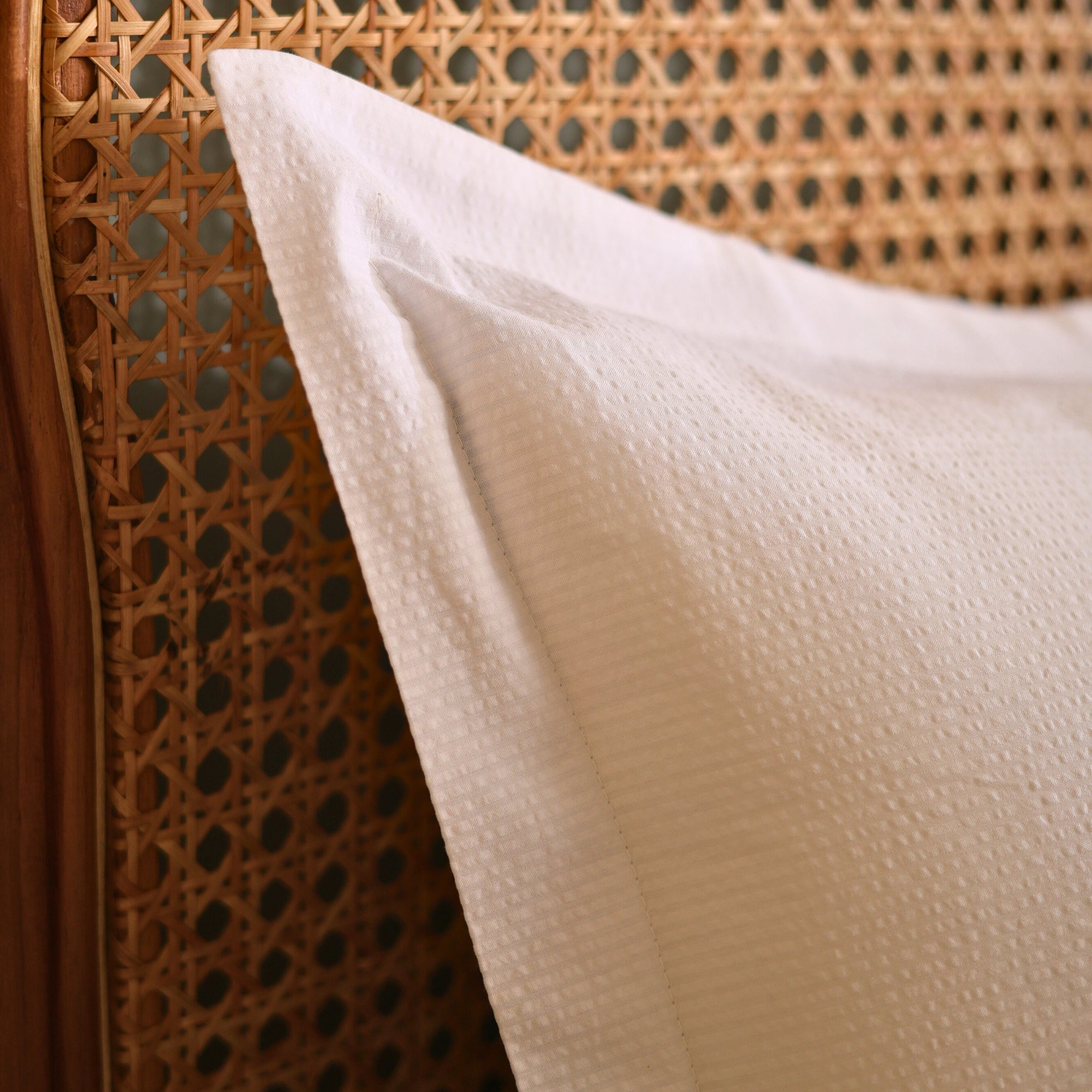 Classic White Textured Cotton Pillow Covers Crisp, Elegant, and Breathable Bedding Essential