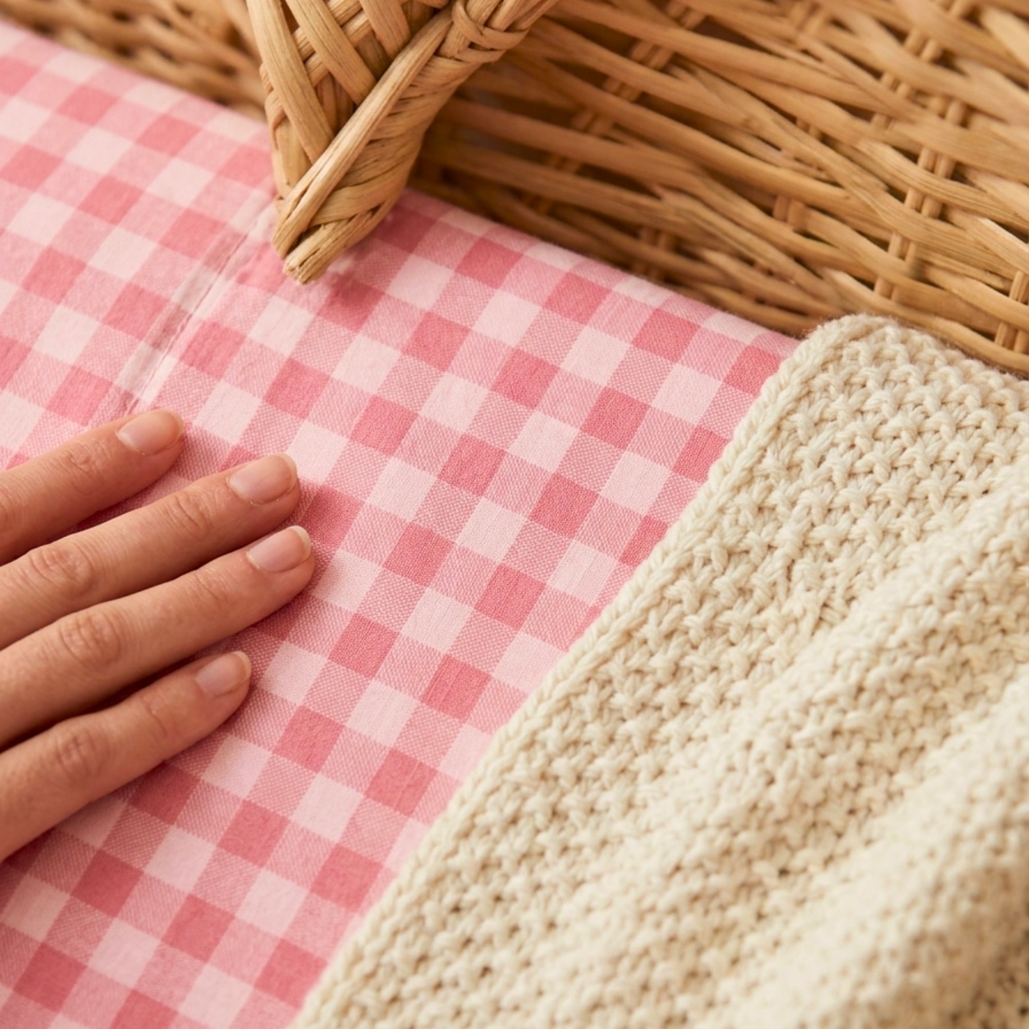 Bedsheet for Double Bed, Pink & White Gingham Checkered