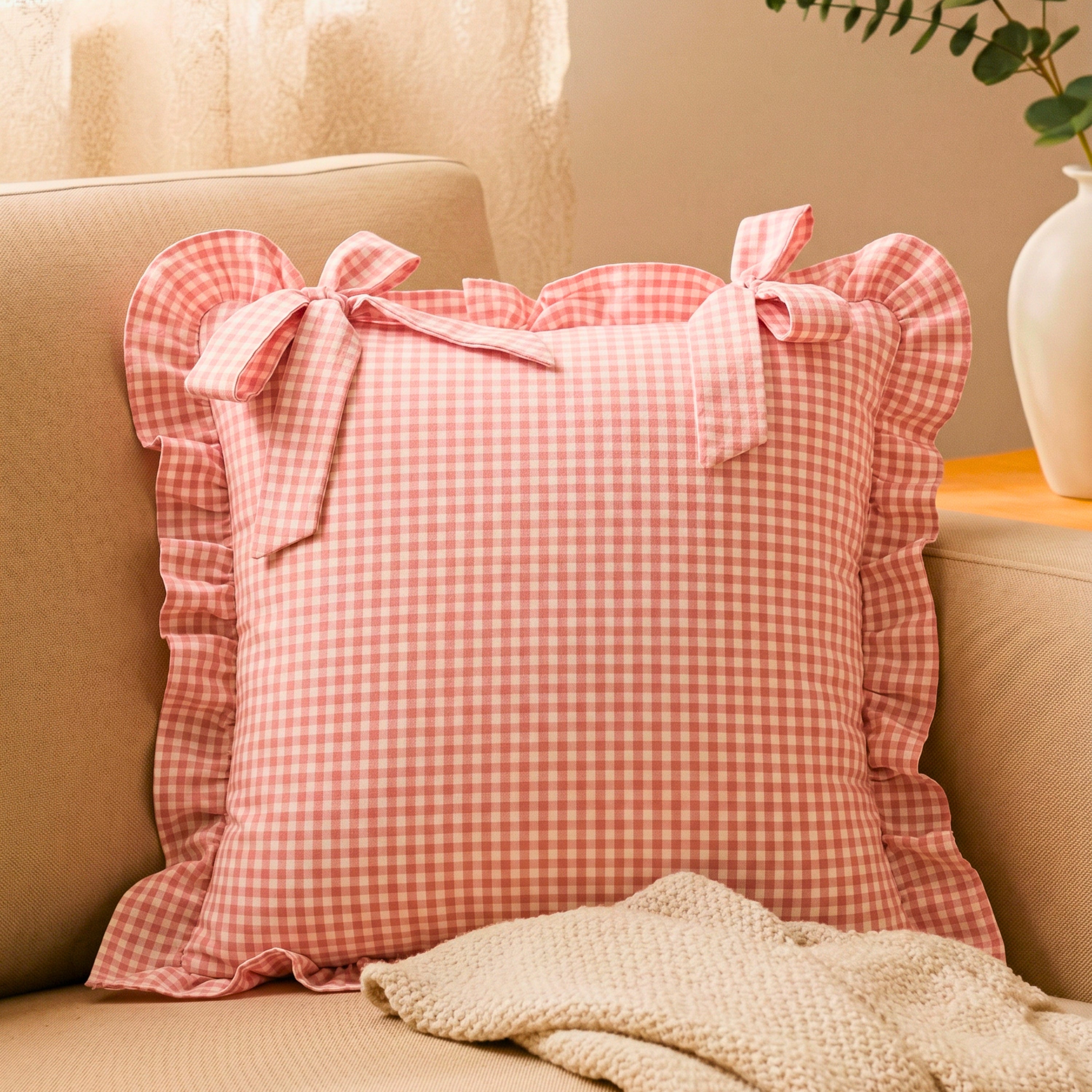 Ghingham Slipcover With Bow Closure