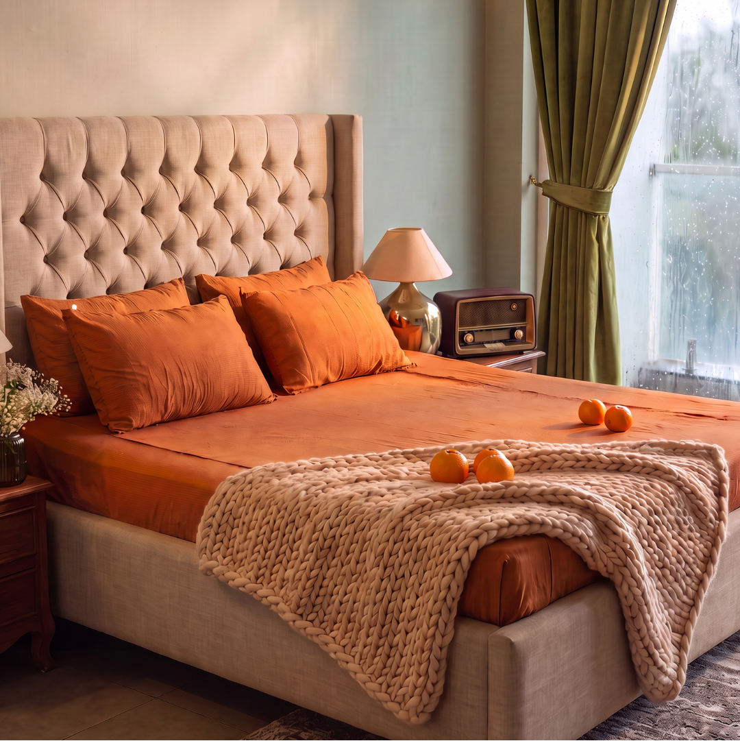 Cinnamon Brown Cotton Flat Sheet | 200 TC