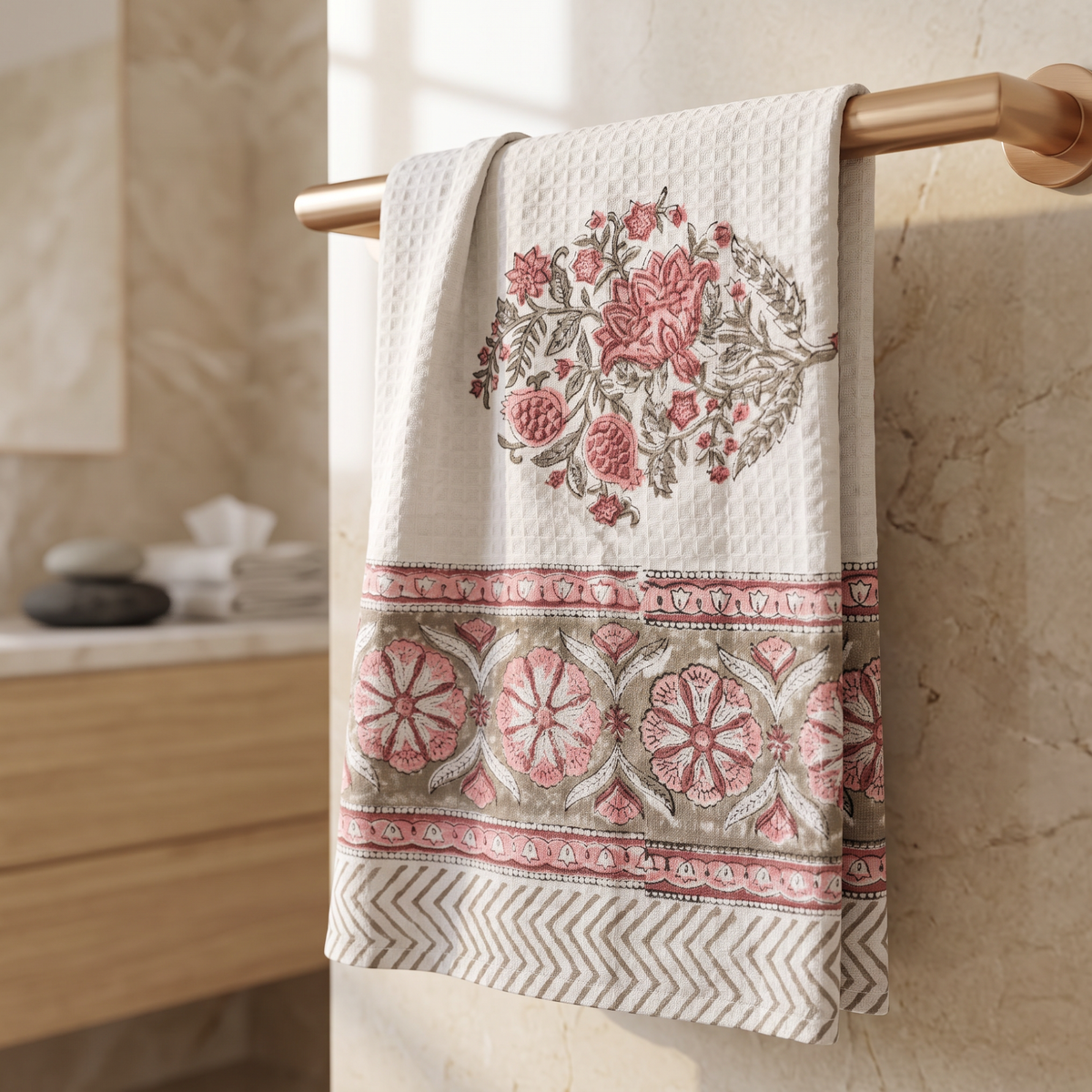 Heritage Floral Cotton Bath Towel