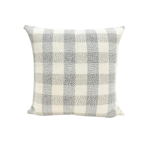Grey Checkered Throw Pillow