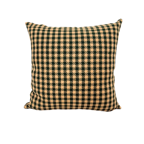 Classic Houndstooth Green & Beige Cushion Cover