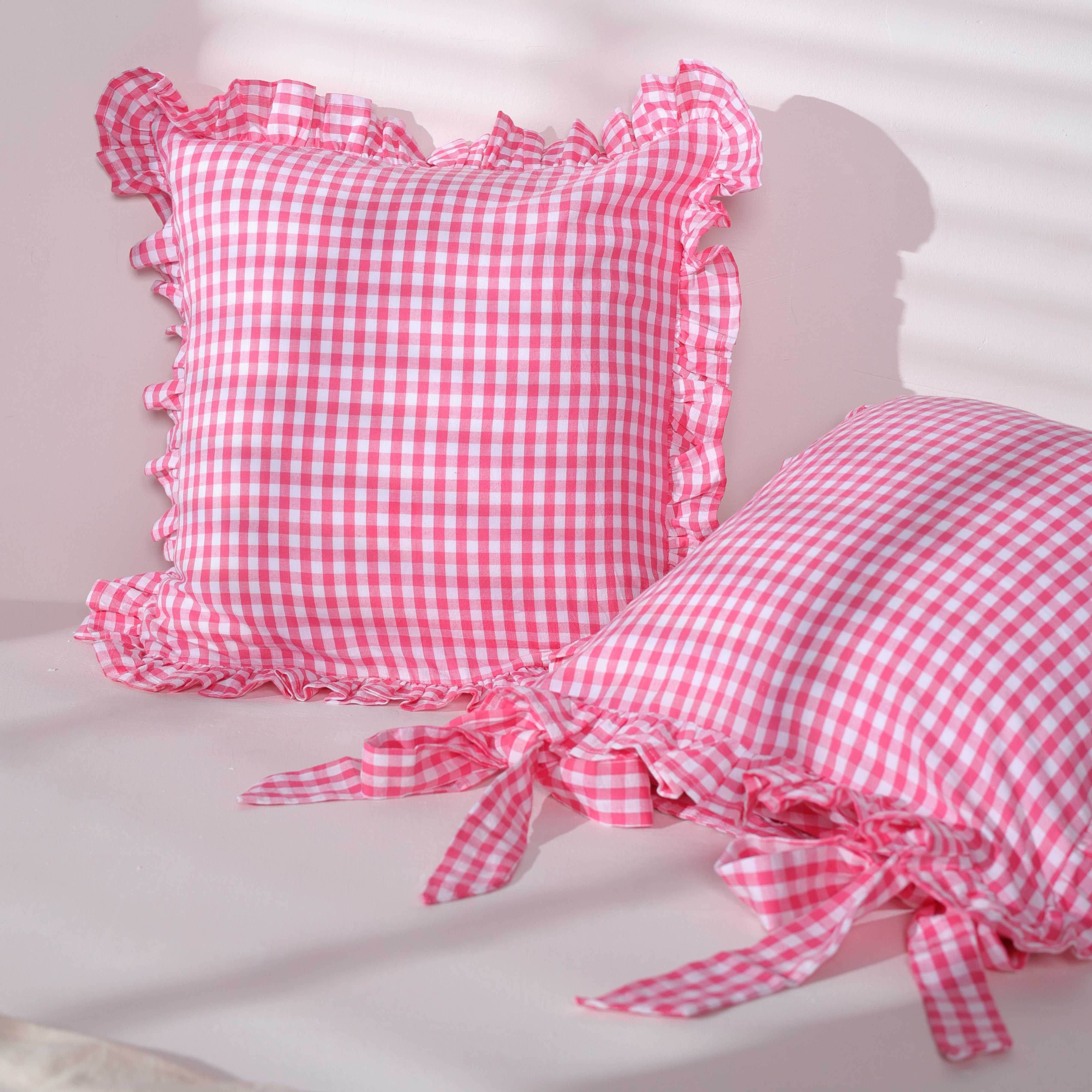 Ghingham Slipcover With Bow Closure