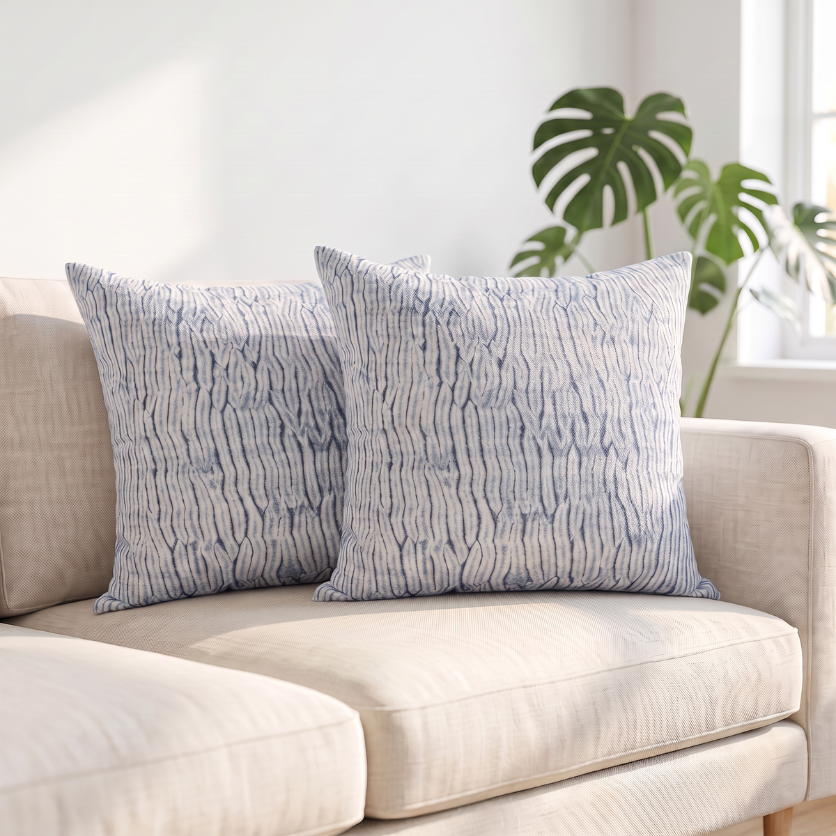 Turquoise Tie-Dye Cotton Slipcover