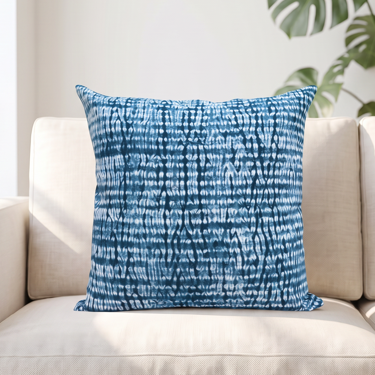 Indigo Shibori Hand-Dyed Cushion Cover
