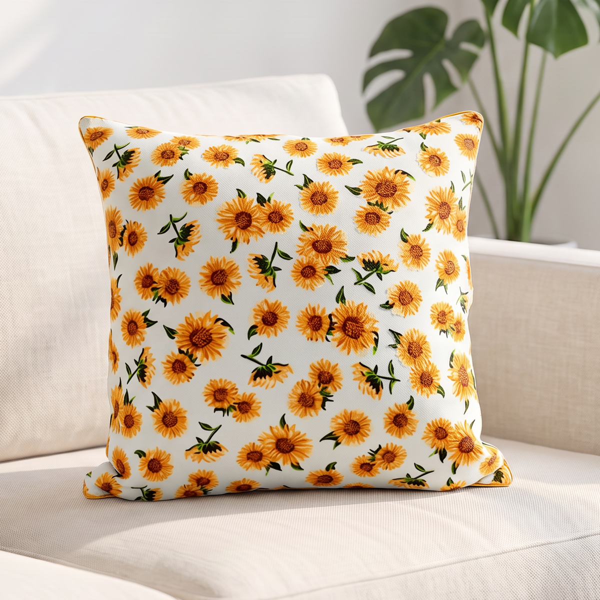 Sunflower Bloom Cushion Cover