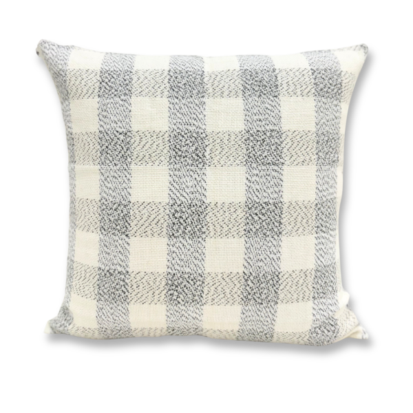 Grey Checkered Throw Pillow