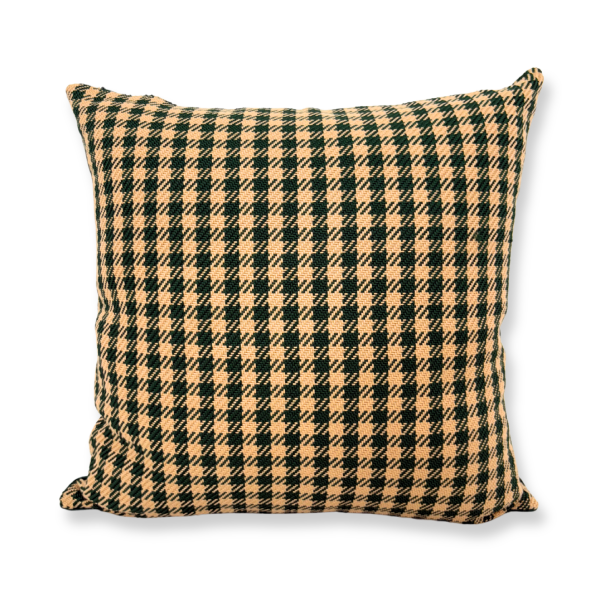 Classic Houndstooth Green & Beige Cushion Cover