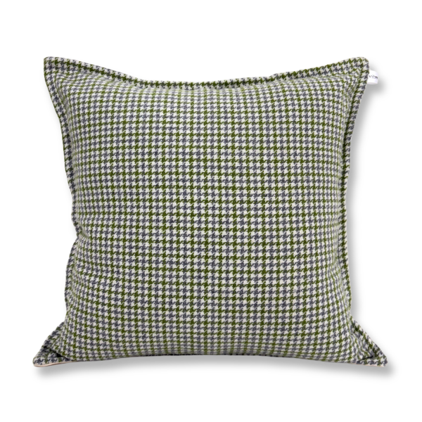 Green & White Houndstooth Cushion Cover